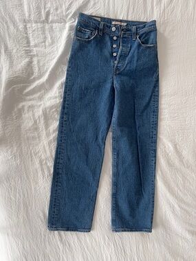 Levi's High-Rise Straight Jeans in Deep Blue